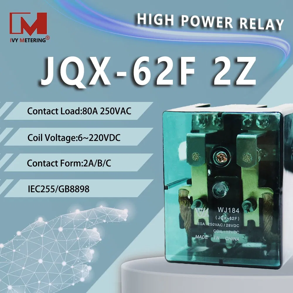 Relè per uso generale 100A 90A 80A Relè elettromagnetico elettrico di potenza industriale Jqx Jqx62f 2z 2c Dpdt Dpst con CE UL RoHS